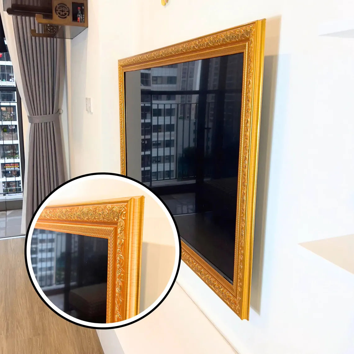 Elegant Gold Edge TV Frame, Samsung TV Frame Bezel, Custom Brand TV Frame, Customizable Handmade TV Frame L2219ML