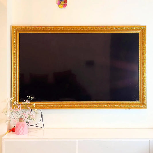 Elegant Gold Edge TV Frame, Samsung TV Frame Bezel, Custom Brand TV Frame, Customizable Handmade TV Frame L2219ML