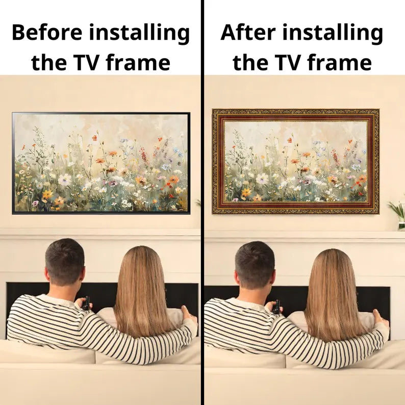 Rustic Honey Wood TV Frame, Samsung TV Frame Bezel, Custom Brand TV Frame, Compatible with All TV Brands, Handmade TV Frame L2211LM
