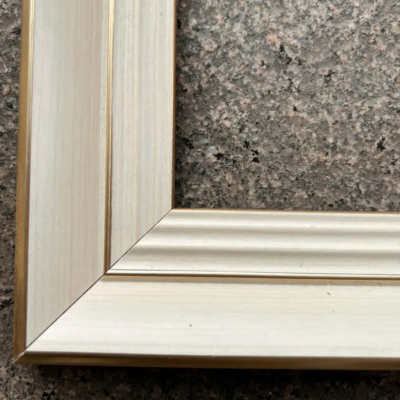 Elegant white gold bezel TV frame, samsung tv frame