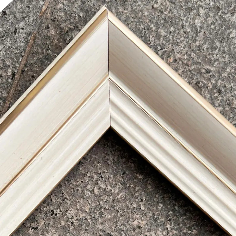 Elegant white gold bezel TV frame, samsung tv frame