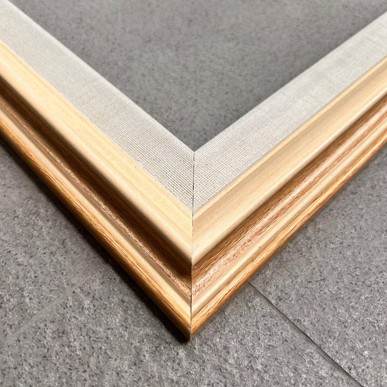 Minimalist Light Wood TV Frame, Natural Warm Tone, Nordic-Style TV Bezel, Handmade Natural-Look TV Frame L2232LV