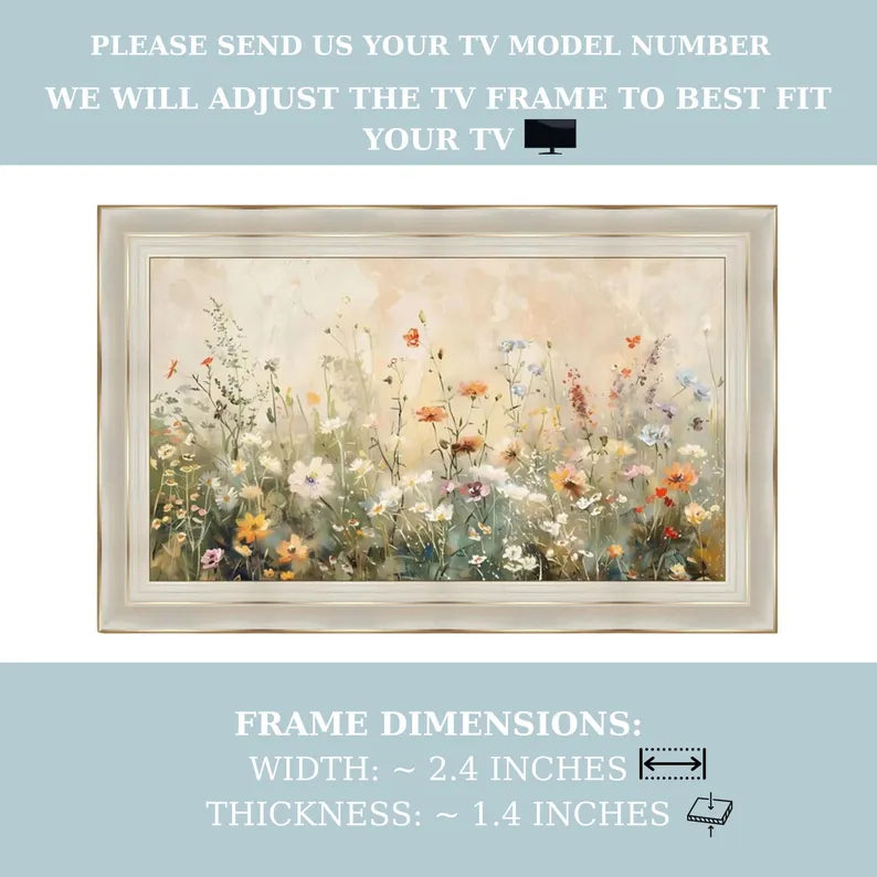 Elegant white gold bezel TV frame, samsung tv frame