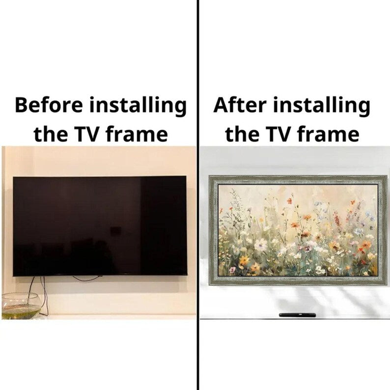 Rustic Sage green TV frame, Nature-inspired TV decor, Tranquil forest TV bezel, Handmade Tv frame, Tv frame, Wood Grain Tv Frame L2259LV