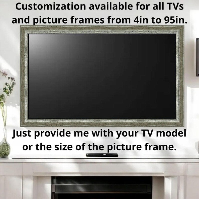 Rustic Sage green TV frame, Nature-inspired TV decor, Tranquil forest TV bezel, Handmade Tv frame, Tv frame, Wood Grain Tv Frame L2259LV