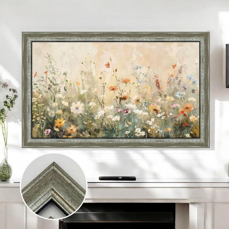 Rustic Sage green TV frame, Nature-inspired TV decor, Tranquil forest TV bezel, Handmade Tv frame, Tv frame, Wood Grain Tv Frame L2259LV