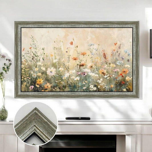 Rustic Sage green TV frame, Nature-inspired TV decor, Tranquil forest TV bezel, Handmade Tv frame, Tv frame, Wood Grain Tv Frame L2259LV
